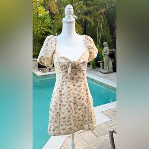 Reclaimed Vintage Textured Knit Top in Cream and Brown